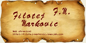 Filotej Marković vizit kartica